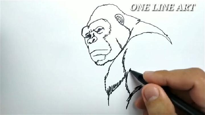 One Line King Kong Drawing