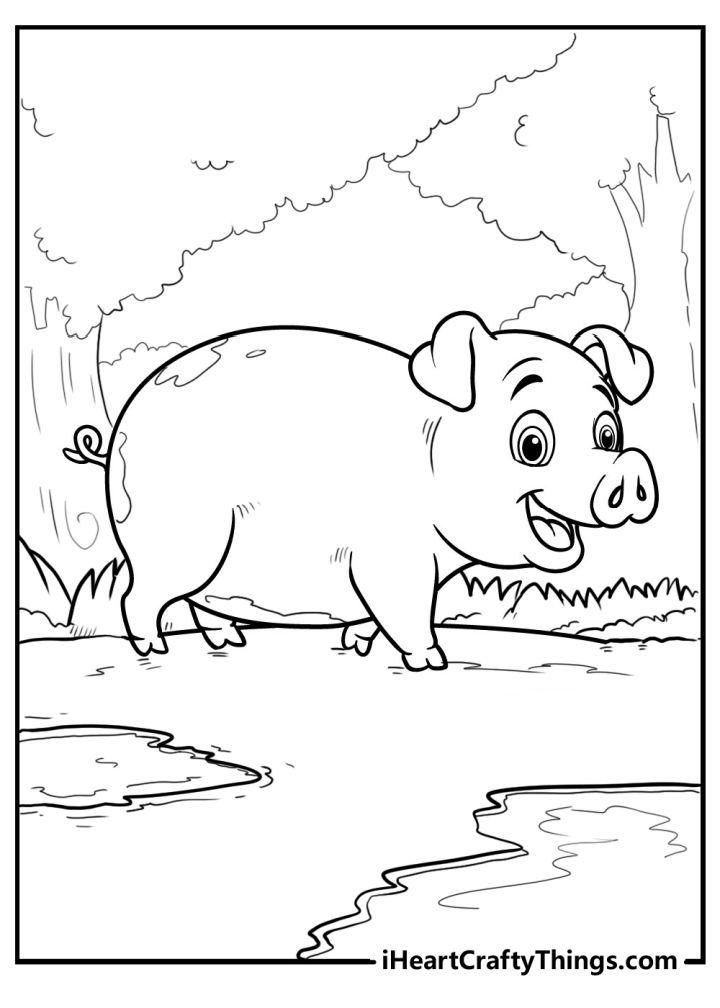 Pig Coloring Pages Tracer Pages and Posters