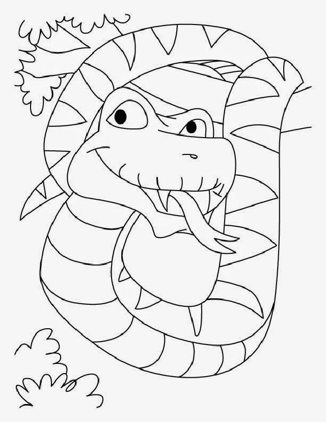 Preschooler's Snake Coloring Pages