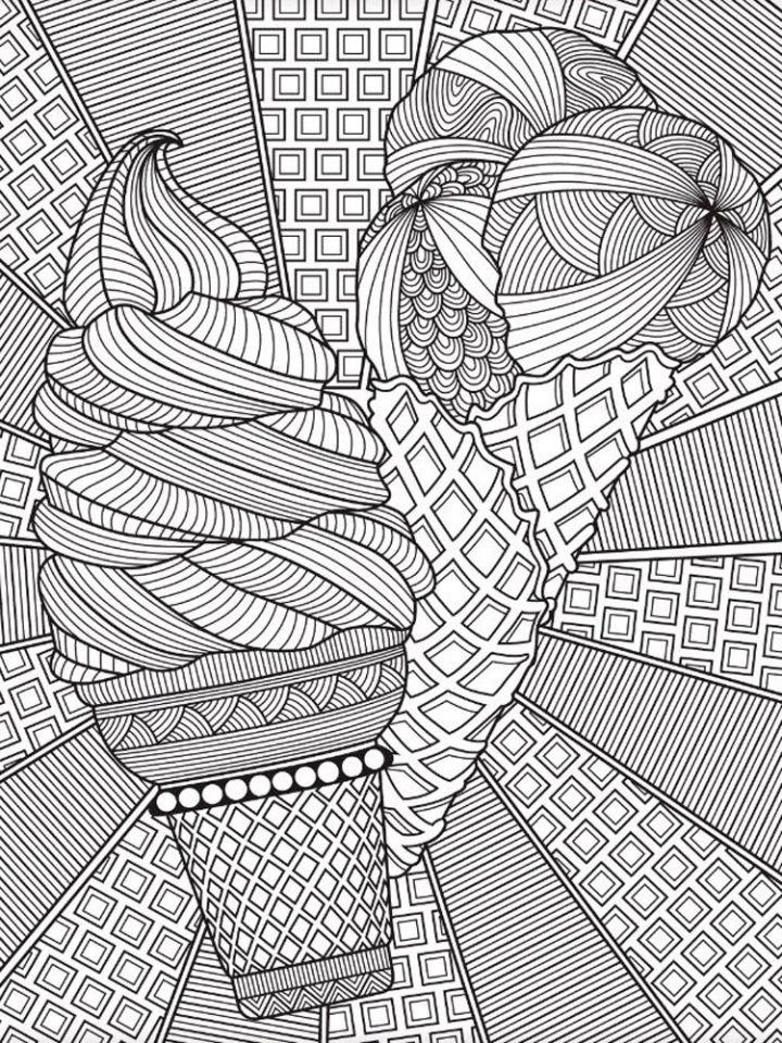 Printable Ice Cream Coloring Pages for Adults