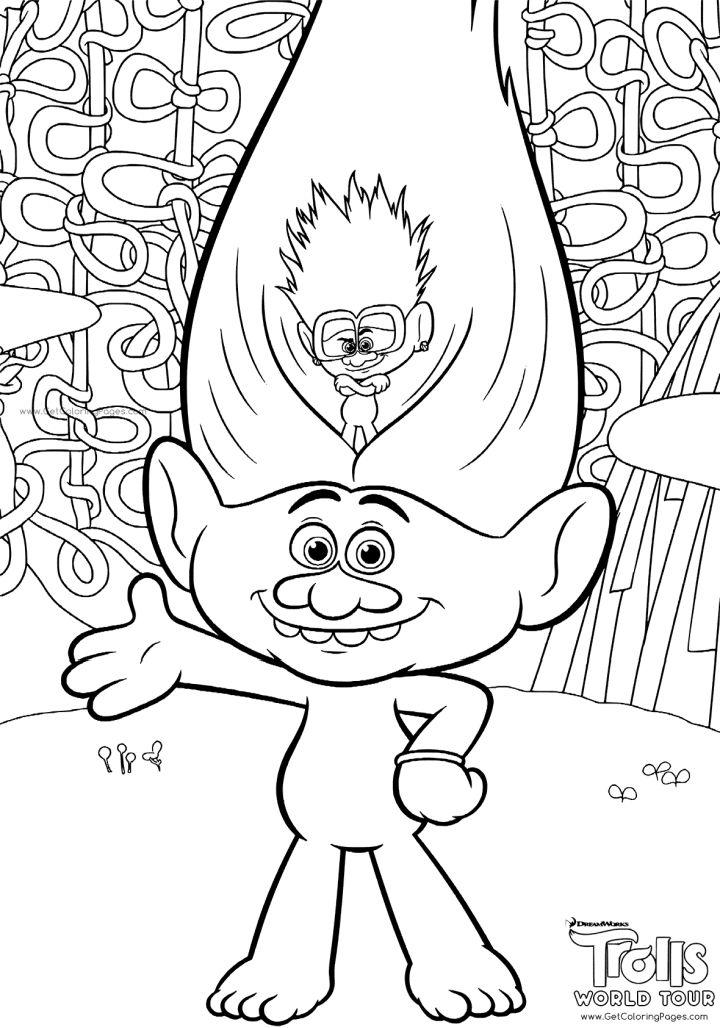 Printable Trolls World Tour Coloring Pages