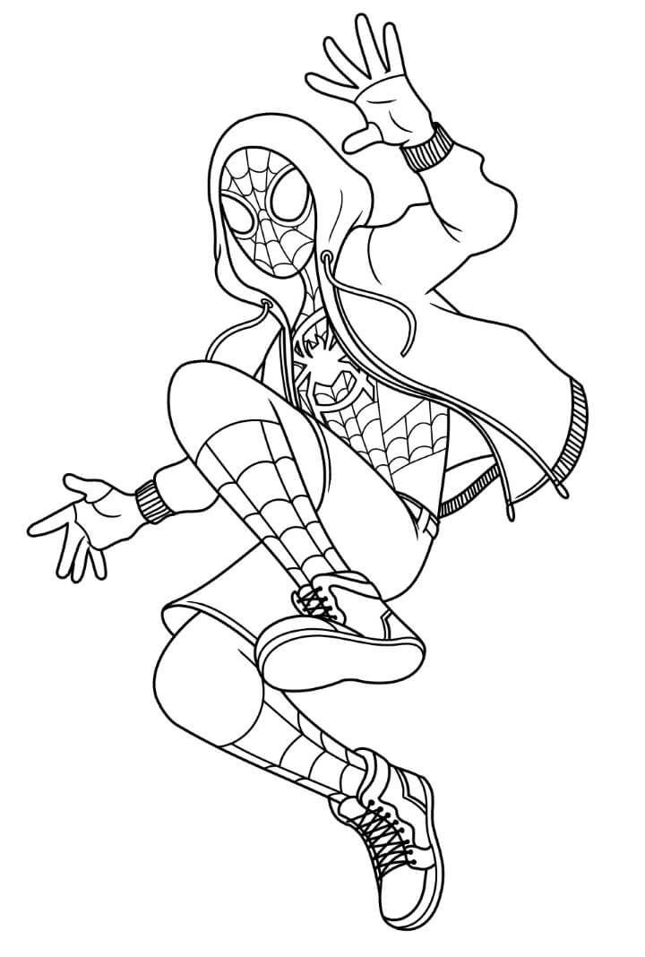 Printable Young Miles Morales Coloring Page