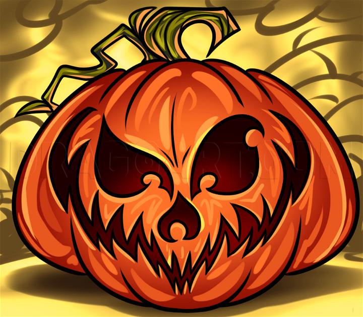 Pumpkin Jack O Lantern Drawing