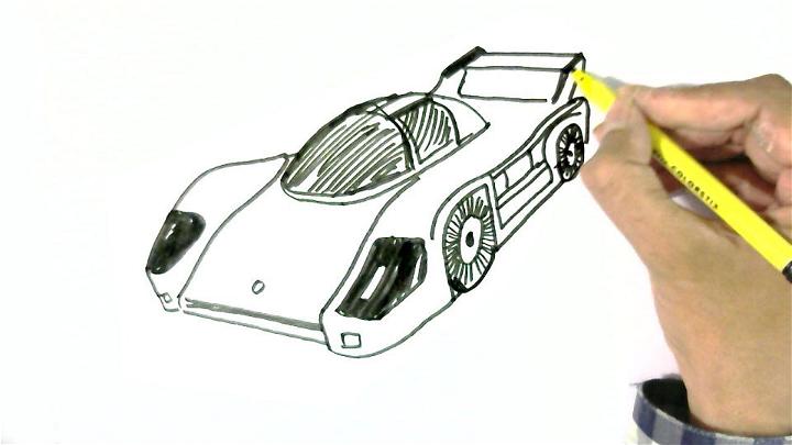 Race Car Drawing for Children