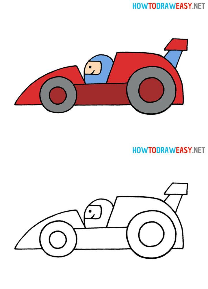 race car drawings for kids