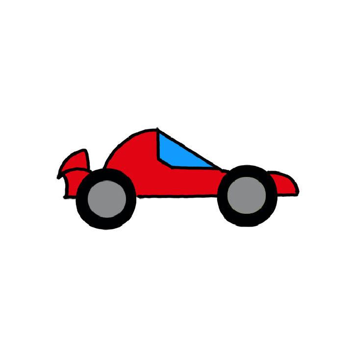 Race Car Drawing with Colored