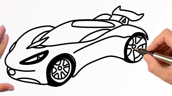 How To Draw A Simple Race Car   Race Car Picture To Draw 