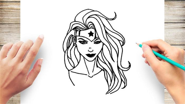 Realistic Drawing of Wonder Woman