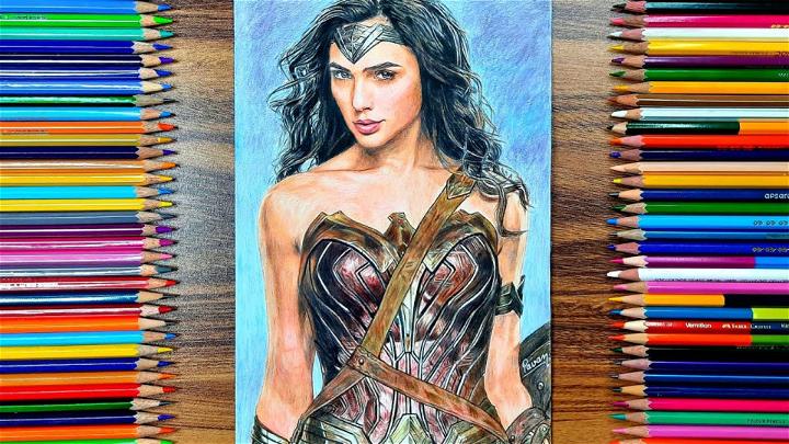 Realistic Wonder Woman Drawing