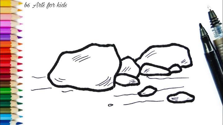 Rocks Drawing for Kids
