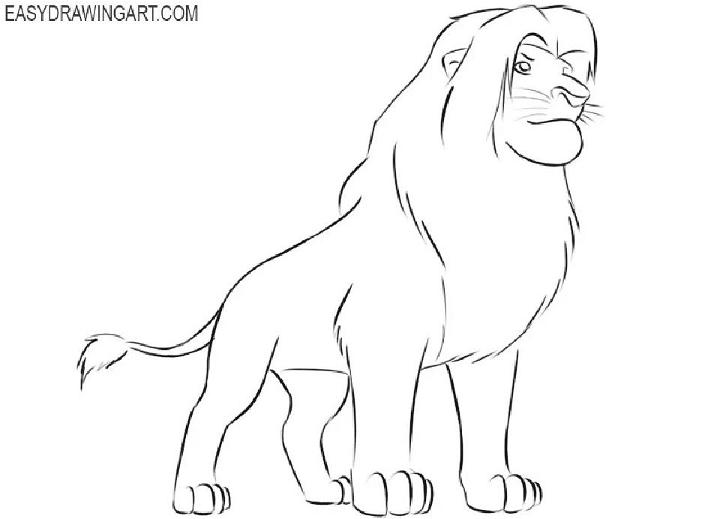 Simba Drawing Step by Step Drawing