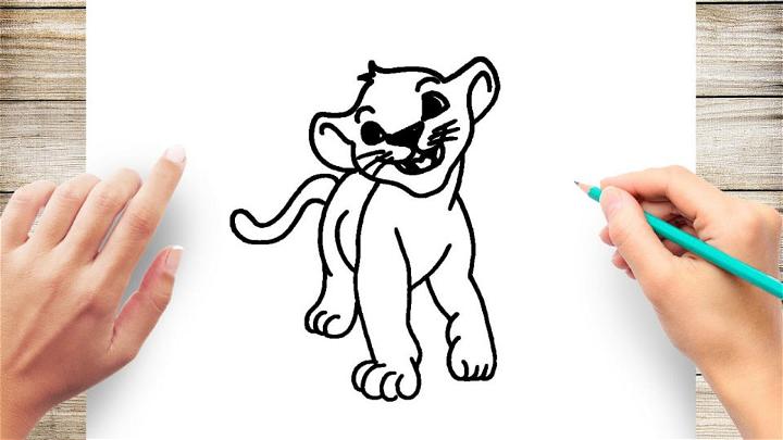 Simba Drawing Step by Step Guide