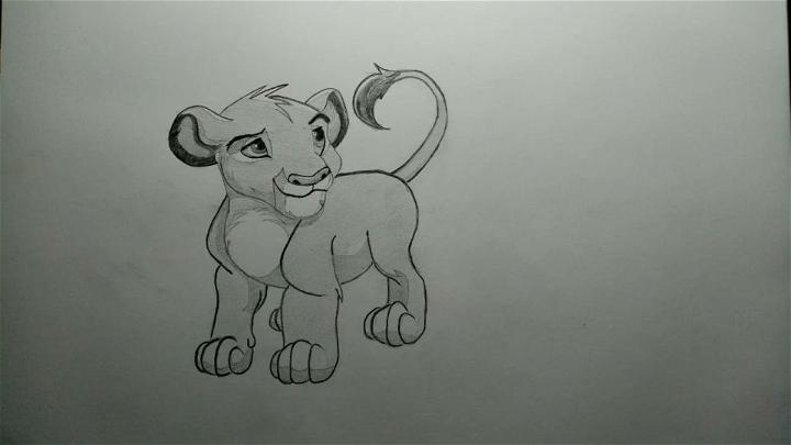 Simba Drawing for Kids