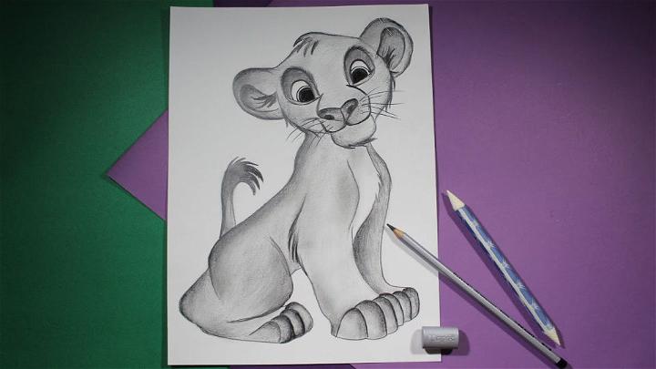 Simba From the Lion King Pencil Drawing