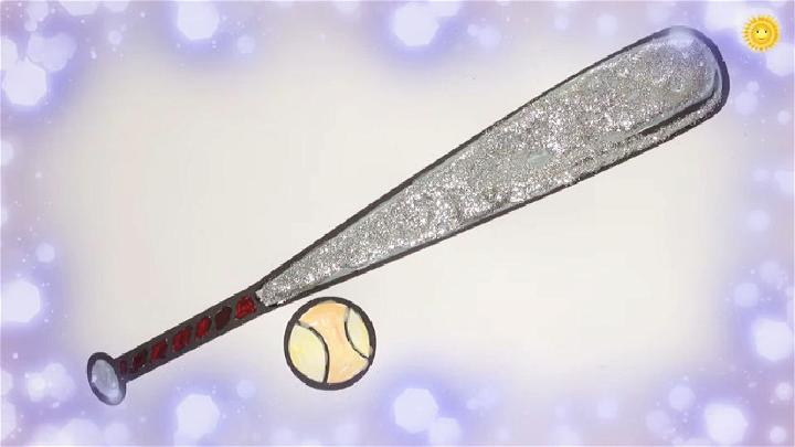 Simple Baseball Bat and Ball Drawing