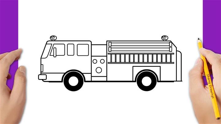 Simple Fire Truck Drawing