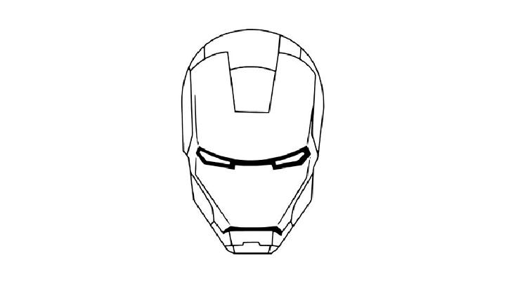 Simple Ironman Face Drawing