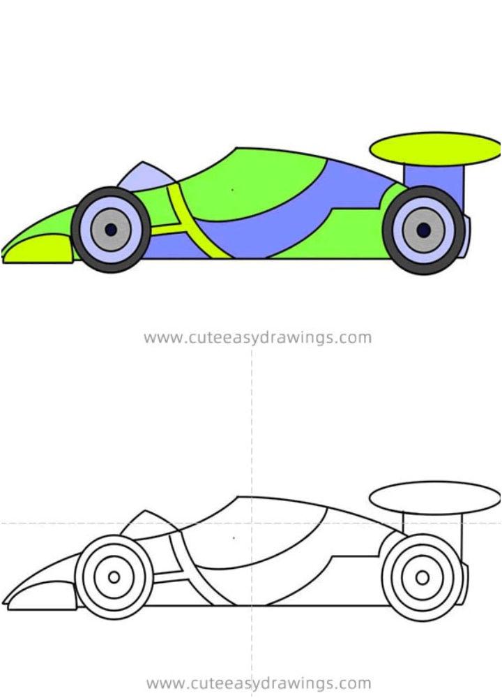 how to draw a simple race car