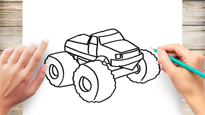 Simple Way to Draw a Monster Truck