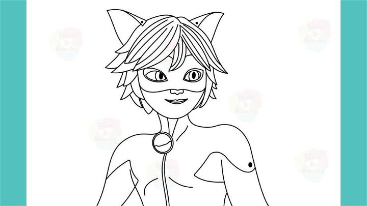 Simple and Easy Cat Noir Drawing