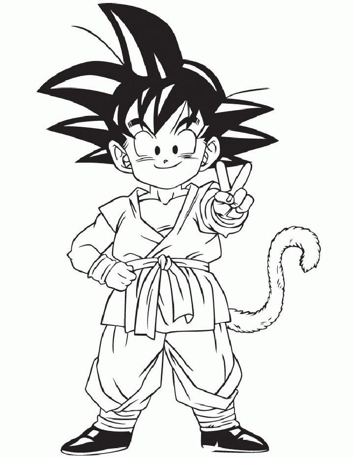 Smiling Goku Coloring Page