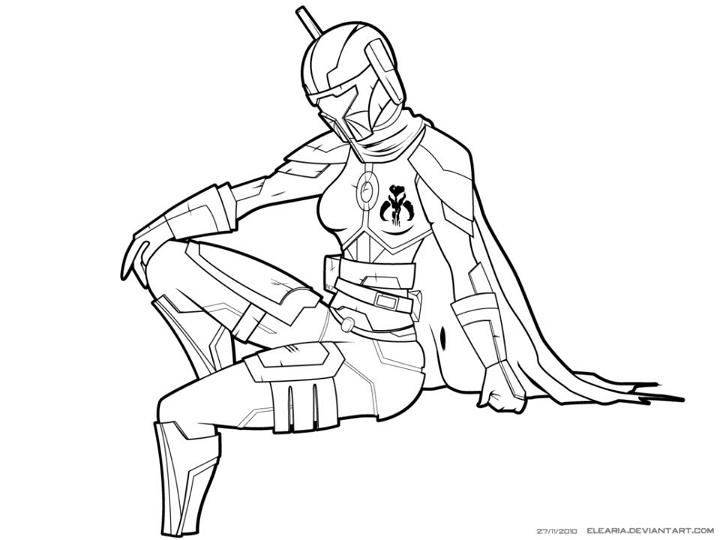 Star Wars Mandalorian Coloring Page