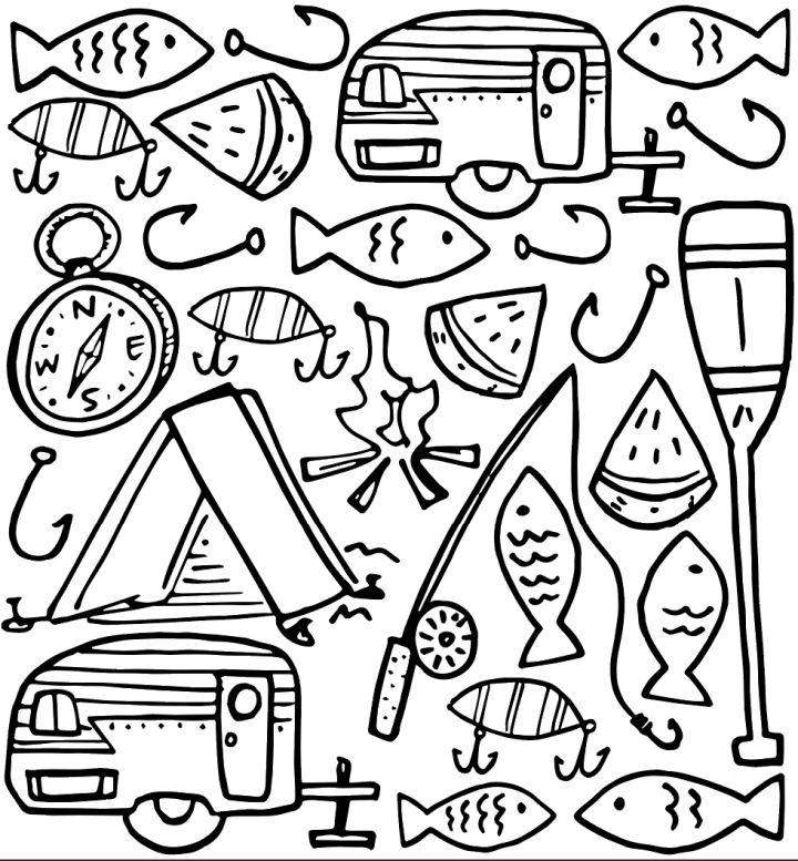 Summer Camp Coloring Page to Download