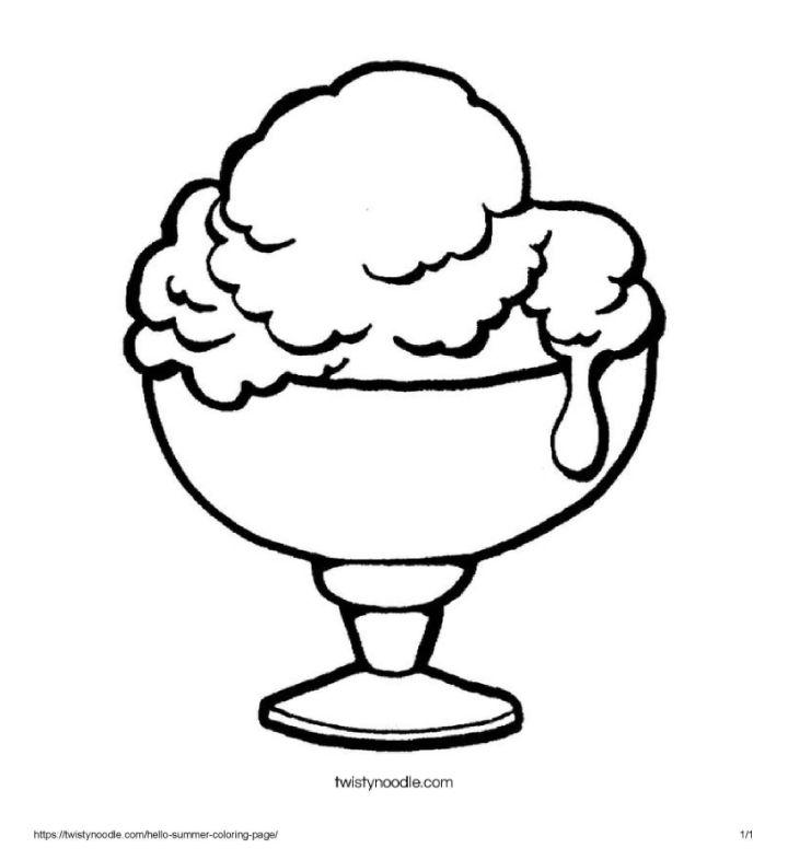 Summer Ice Cream Coloring Page