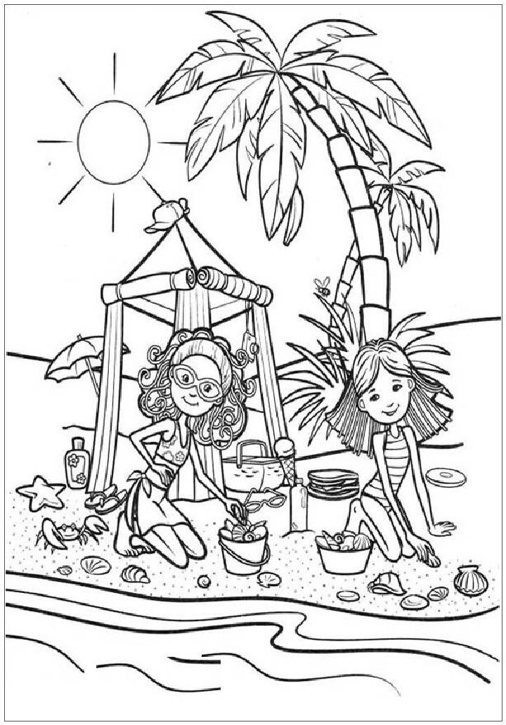 Summer Themed Coloring Pages, Tracer Pages, and Posters