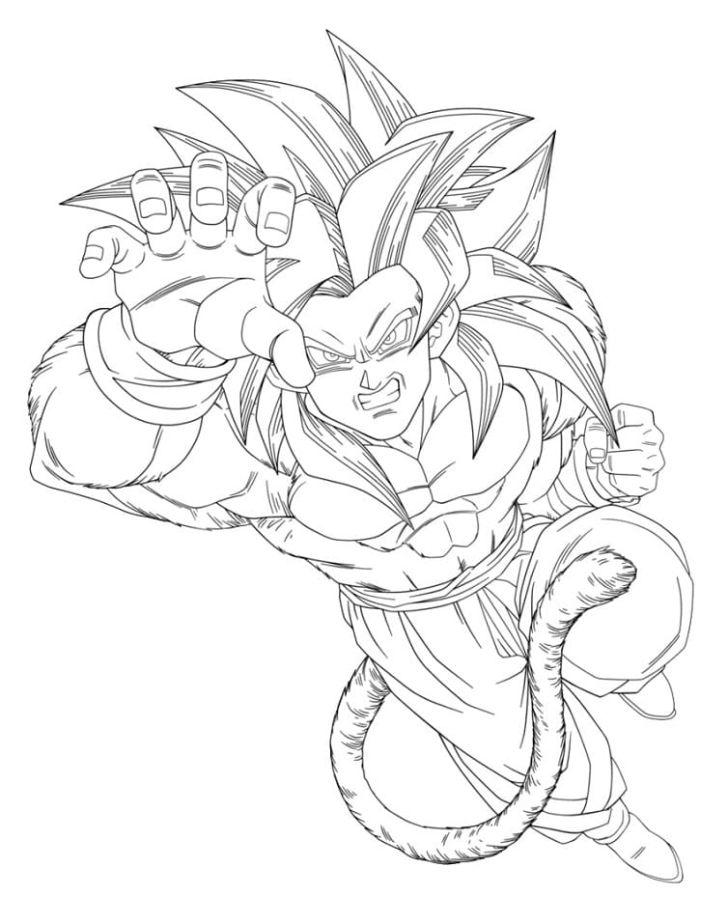 Super Saiyan Son Goku Coloring Page