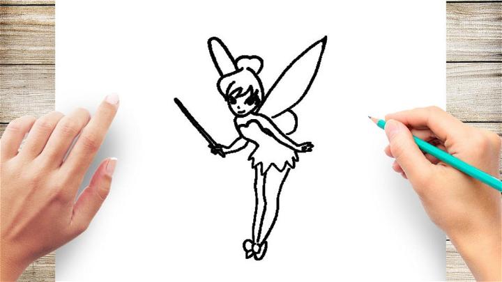 Tinkerbell Line Drawing
