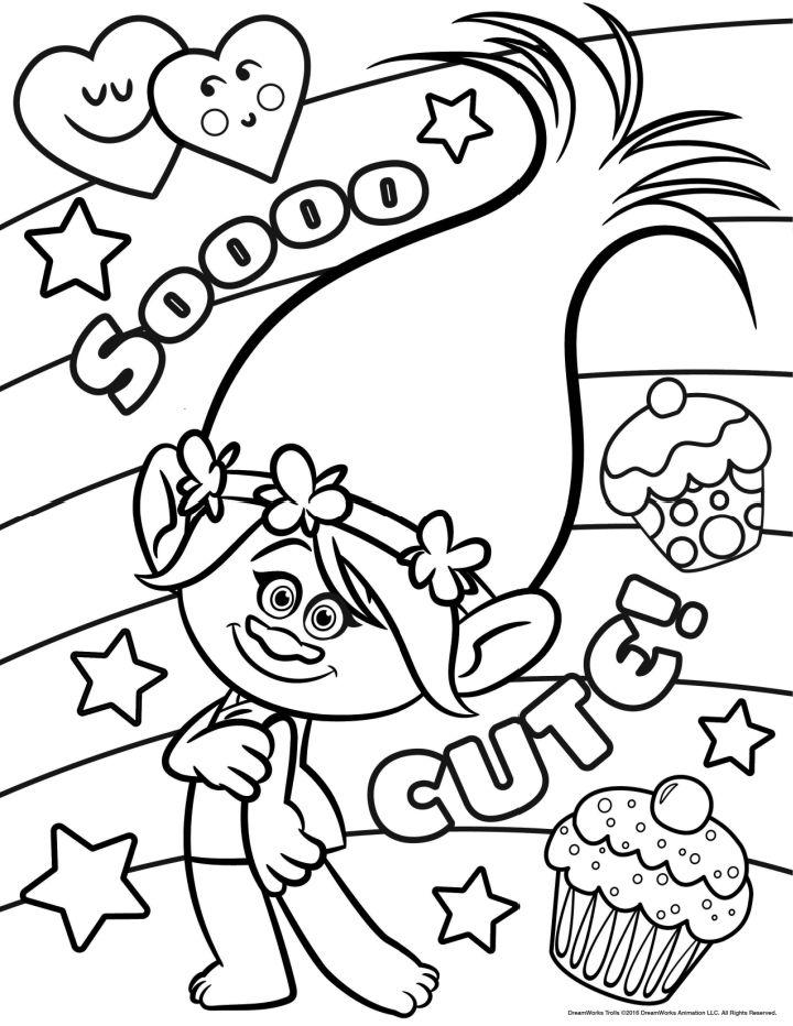 Trolls Coloring Page to Print for Free