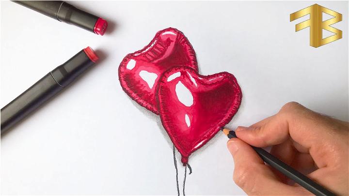 Unique Foil Heart Balloon Drawing