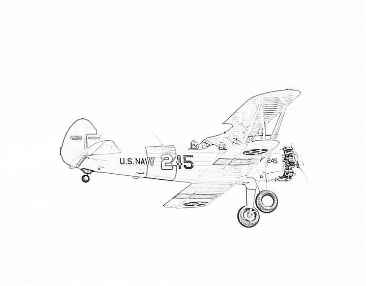 Vintage Airplane Coloring Pages