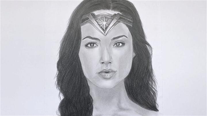 Wonder Woman Portrait Drawing