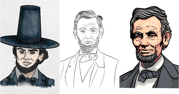 abraham lincoln face outline