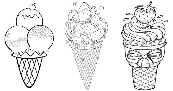 25 Easy and Free Ice Cream Coloring Pages for Kids and Adults - Cute Ice Cream Coloring Pictures and Sheets Printable