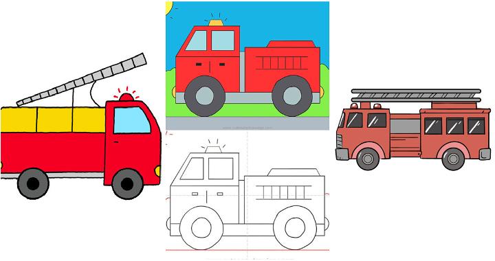 25 Easy Fire Truck Drawing Ideas - How to Draw a Fire Truck