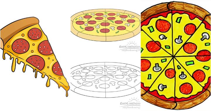 20 Easy Pizza Drawing Ideas - How to Draw a Pizza