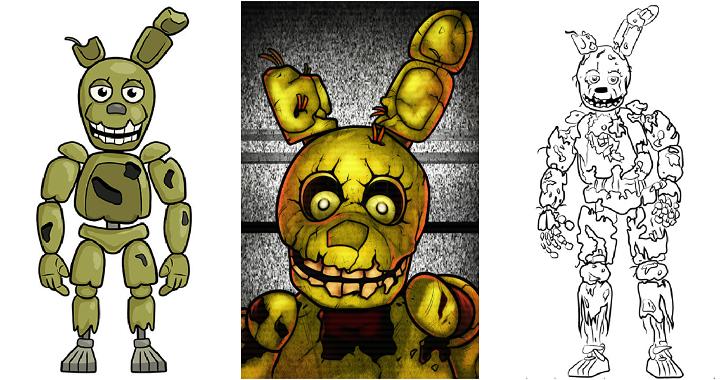 How to draw Springtrap (Five Nights at Freddy's) 