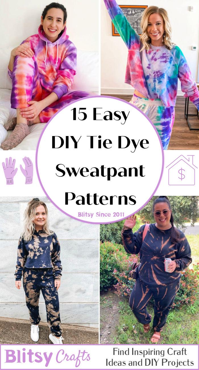 Easy DIY Tie Dye Sweatpant Patterns
