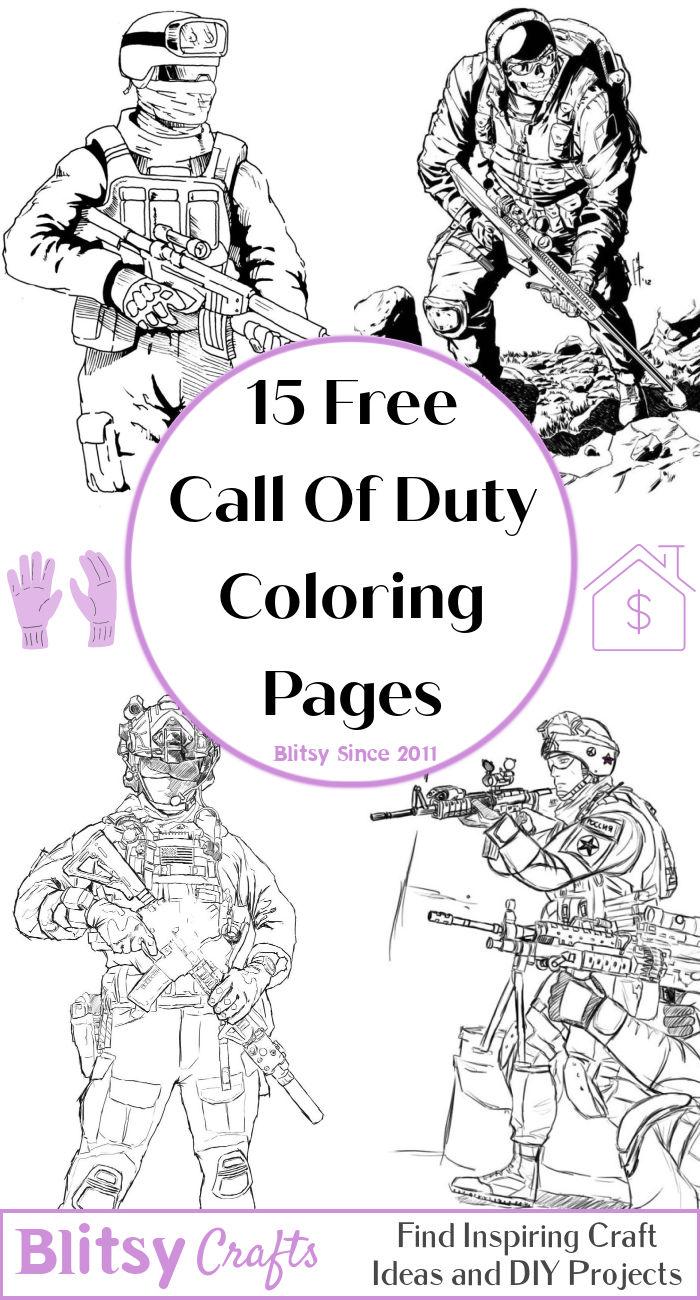 15 Easy and Free Call of Duty Coloring Pages for Kids and Adults - Cute Call of Duty Coloring Pictures and Sheets Printable
