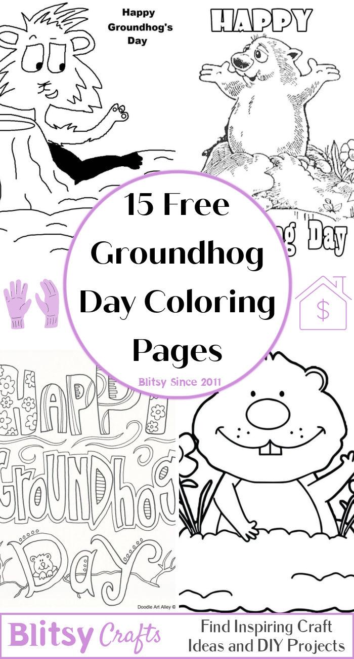 15 Easy and Free Groundhog Day Coloring Pages for Kids and Adults - Cute Groundhog Day Coloring Pictures and Sheets Printable