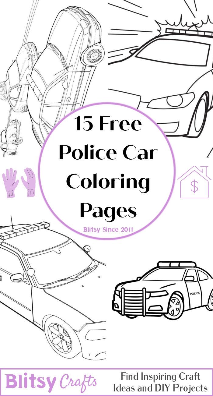 15 Easy and Free Police Car Coloring Pages for Kids and Adults - Cute Police Car Coloring Pictures and Sheets Printable