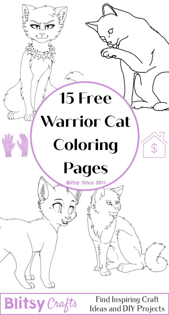 15 Easy and Free Warrior Cat Coloring Pages for Kids and Adults - Cute Warrior Cat Coloring Pictures and Sheets Printable