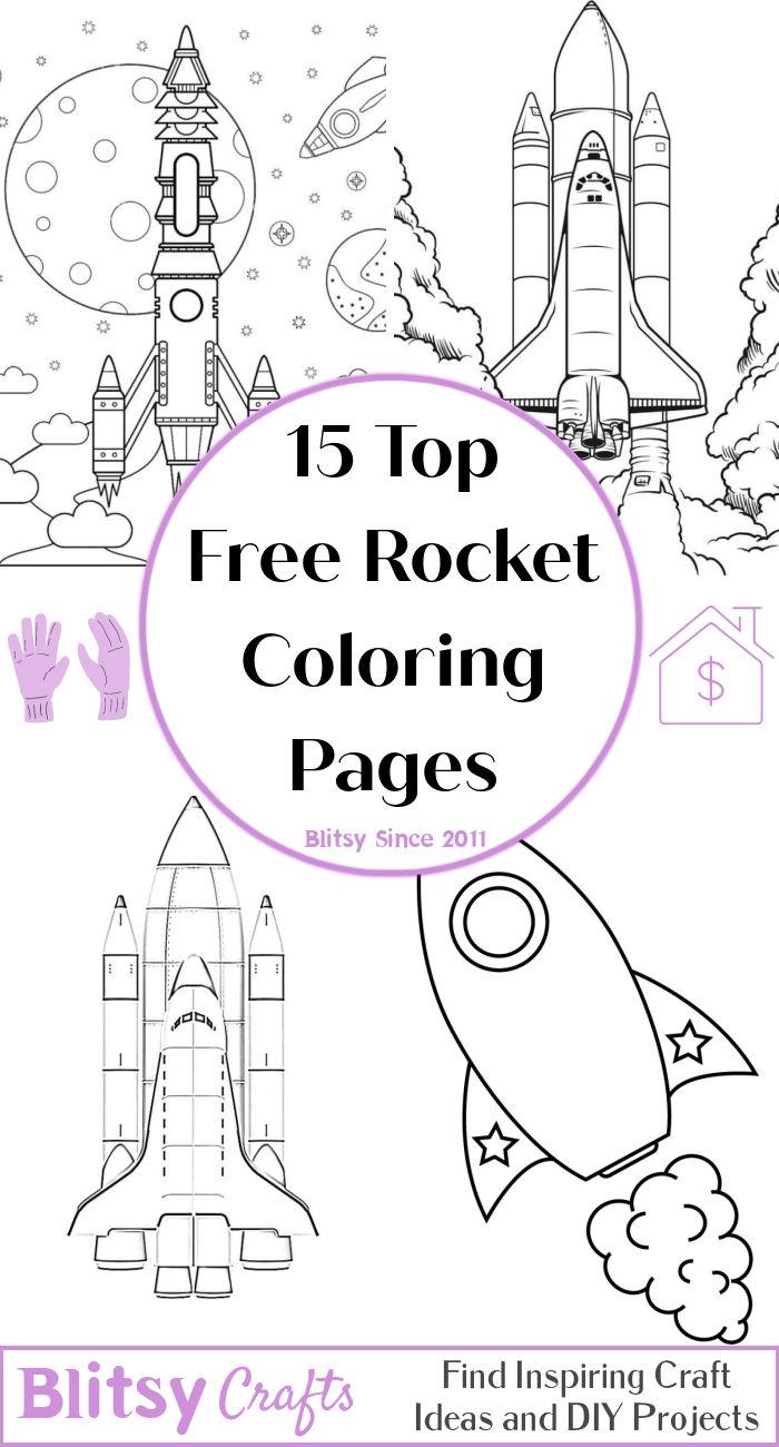 15 Easy and Free Rocket Coloring Pages for Kids and Adults - Cute Rocket Coloring Pictures and Sheets Printable