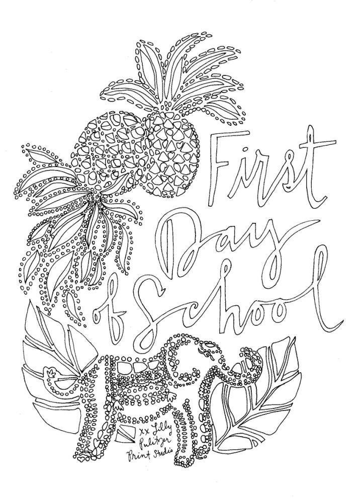 1st Day of School Coloring Pages
