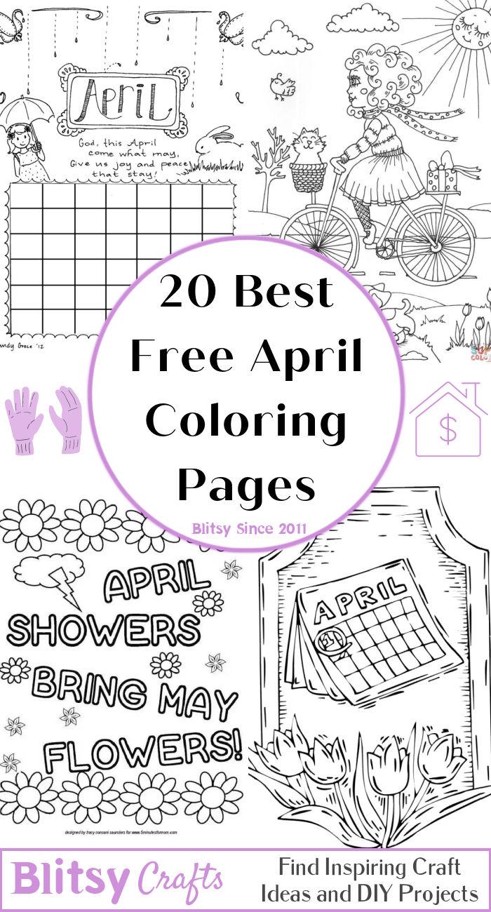 25 Easy and Free April Coloring Pages for Kids and Adults - Cute April Coloring Pictures and Sheets Printable