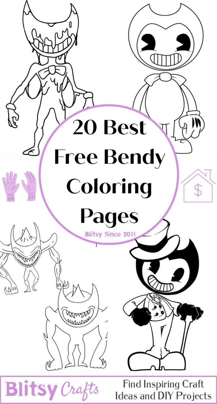 20 Easy and Free Bendy Coloring Pages for Kids and Adults - Cute Bendy Coloring Pictures and Sheets Printable