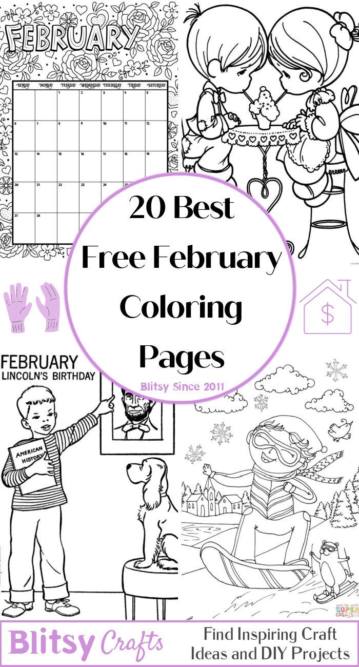20 Easy and Free February Coloring Pages for Kids and Adults - Cute February Coloring Pictures and Sheets Printable